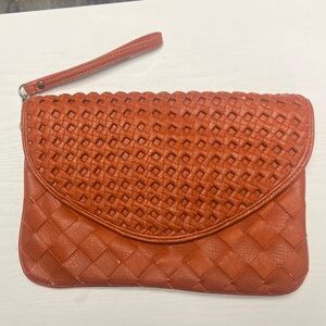 Urban Expressions Woven Clutch - Rich Orange